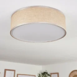 Lampes En Tissu-hofstein Antillo Plafonnier Nickel mat, 3 lumières