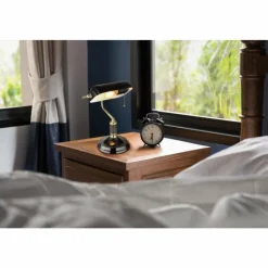 Lampes Dorées-Luminaires Globo Lighting ANTIQUE Lampe de banquier, Lampe à poser Or, Laiton