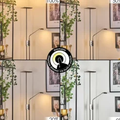 hofstein Antra Lampadaire LED Nickel mat, 1 lumière