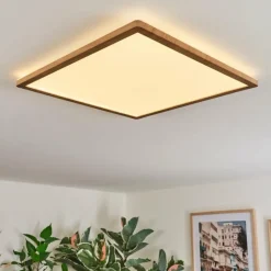 hofstein Antra Plafonnier, Panel LED Couleur bois, Blanc, 1 lumière