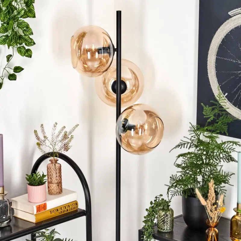 hofstein Apedo Lampadaire Ambre, 3 lumières