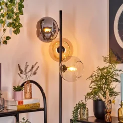 hofstein Apedo Lampadaire Ambre, Clair, Fumé, 3 lumières
