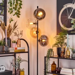 hofstein Apedo Lampadaire Ambre, Clair, Fumé, 4 lumières