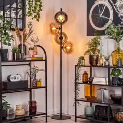 hofstein Apedo Lampadaire Ambre, Fumé, 4 lumières