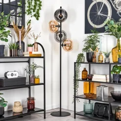 hofstein Apedo Lampadaire Ambre, Fumé, 4 lumières