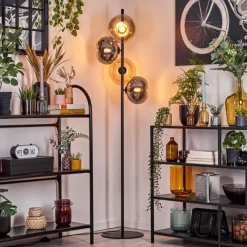 hofstein Apedo Lampadaire Ambre, Fumé, 4 lumières