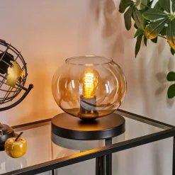 hofstein Apedo Lampe à poser Ambre, Clair, 1 lumière