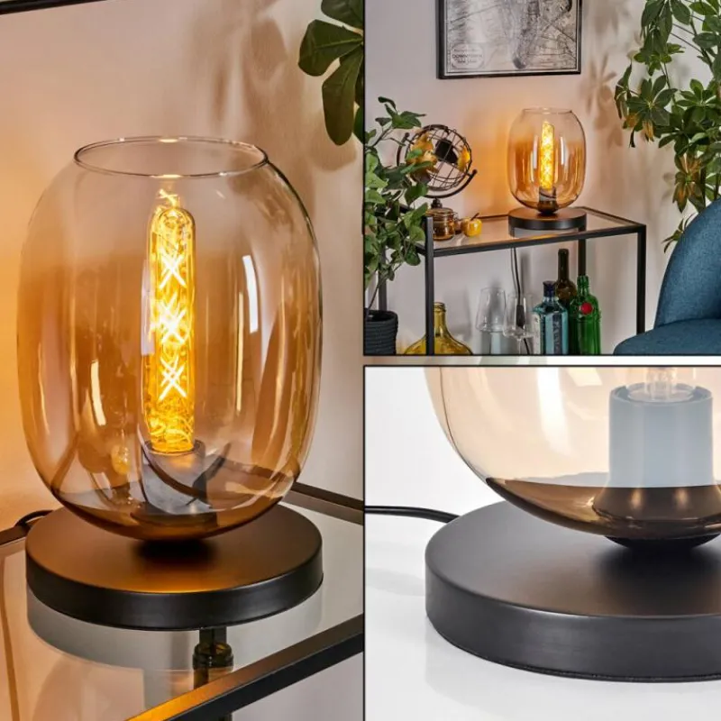 hofstein Apedo Lampe à poser Ambre, Clair, 1 lumière