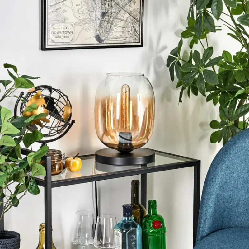 hofstein Apedo Lampe à poser Ambre, Clair, 1 lumière