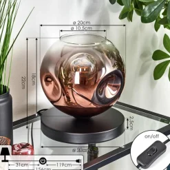 hofstein Apedo Lampe à poser Clair, Cuivré, 1 lumière