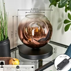 hofstein Apedo Lampe à poser Clair, Cuivré, 1 lumière