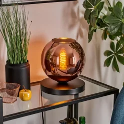 hofstein Apedo Lampe à poser Cuivré, 1 lumière