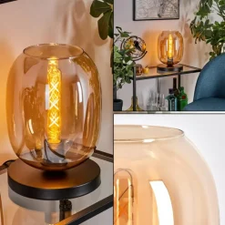 hofstein Apedo Lampe à poser Noir, 1 lumière