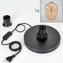 hofstein Apedo Lampe à poser Noir, 1 lumière