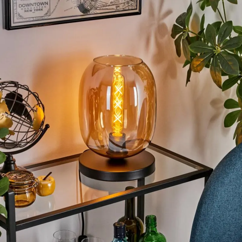 hofstein Apedo Lampe à poser Noir, 1 lumière