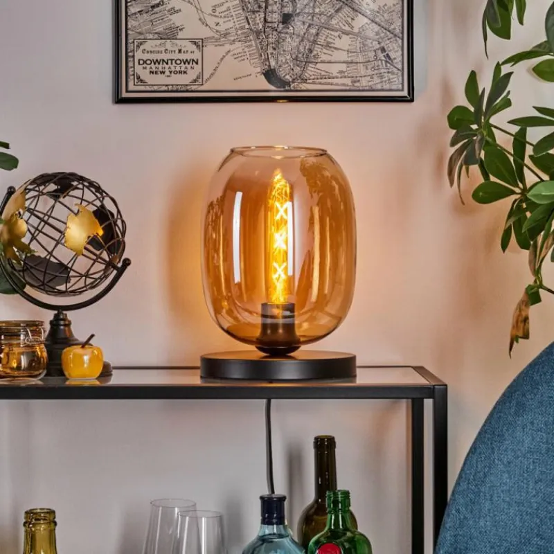 hofstein Apedo Lampe à poser Noir, 1 lumière