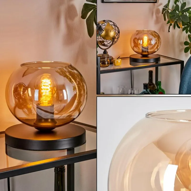 hofstein Apedo Lampe à poser Noir, 1 lumière