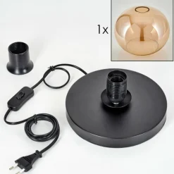 hofstein Apedo Lampe à poser Noir, 1 lumière