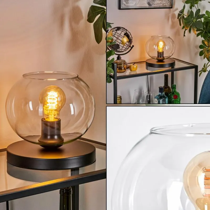 hofstein Apedo Lampe à poser Noir, 1 lumière