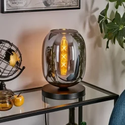 hofstein Apedo Lampe à poser Noir, 1 lumière