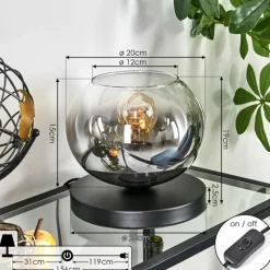 hofstein Apedo Lampe à poser Noir, 1 lumière