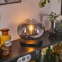 hofstein Apedo Lampe à poser Noir, 1 lumière