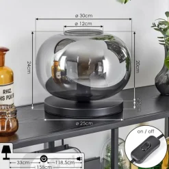 hofstein Apedo Lampe à poser Noir, 1 lumière