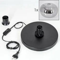 hofstein Apedo Lampe à poser Noir, 1 lumière