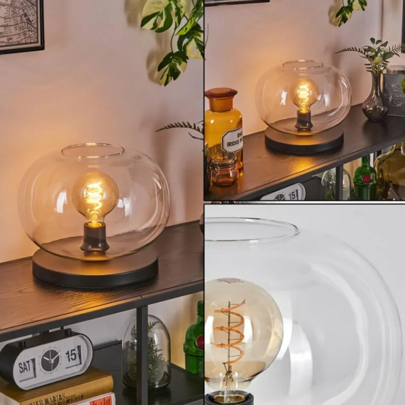 hofstein Apedo Lampe à poser Noir, 1 lumière