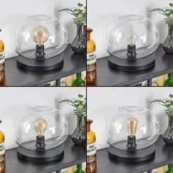 hofstein Apedo Lampe à poser Noir, 1 lumière