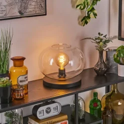 hofstein Apedo Lampe à poser Noir, 1 lumière