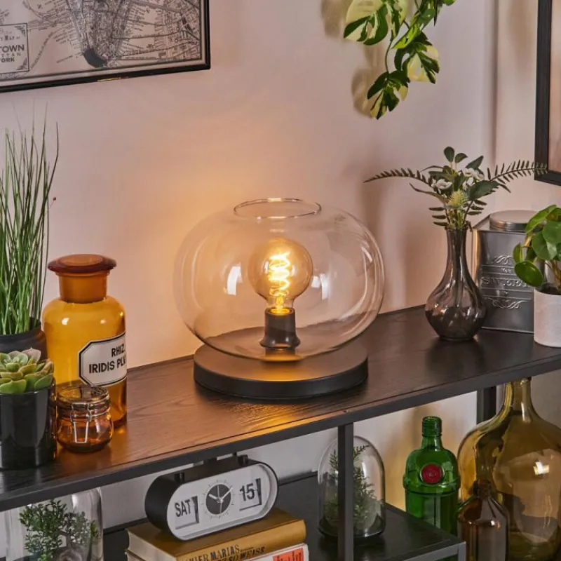 hofstein Apedo Lampe à poser Noir, 1 lumière