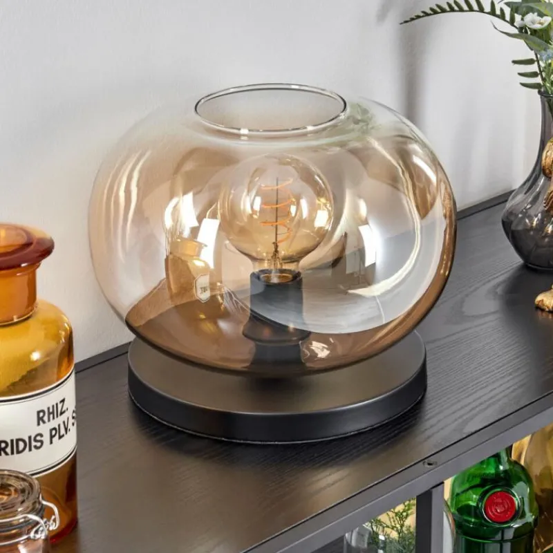 hofstein Apedo Lampe à poser Noir, 1 lumière