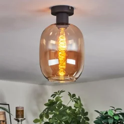 hofstein Apedo Plafonnier Ambre, 1 lumière