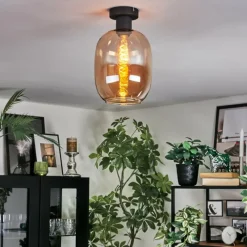 hofstein Apedo Plafonnier Ambre, 1 lumière
