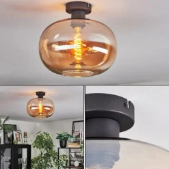 hofstein Apedo Plafonnier Ambre, 1 lumière