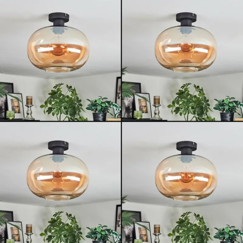 hofstein Apedo Plafonnier Ambre, 1 lumière