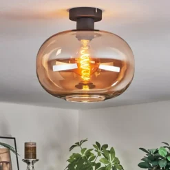 hofstein Apedo Plafonnier Ambre, 1 lumière