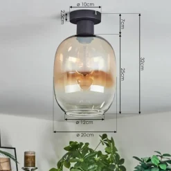 hofstein Apedo Plafonnier Ambre, Clair, 1 lumière