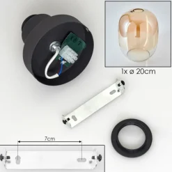 hofstein Apedo Plafonnier Ambre, Clair, 1 lumière