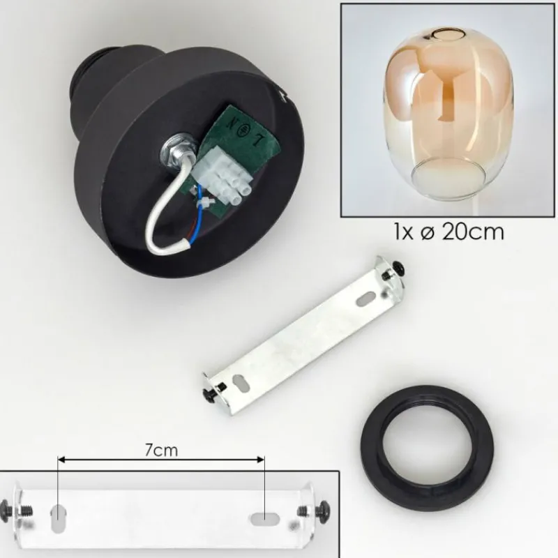 hofstein Apedo Plafonnier Ambre, Clair, 1 lumière