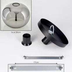 hofstein Apedo Plafonnier, Boule lumineuse Fumé, 1 lumière