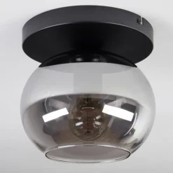 hofstein Apedo Plafonnier, Boule lumineuse Fumé, 1 lumière