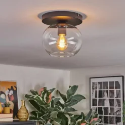 hofstein Apedo Plafonnier, Boule lumineuse Clair, 1 lumière