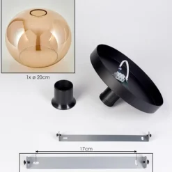 hofstein Apedo Plafonnier, Boule lumineuse Ambre, 1 lumière