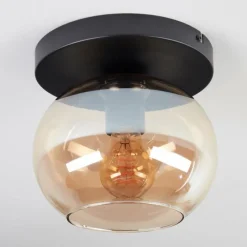 hofstein Apedo Plafonnier, Boule lumineuse Ambre, 1 lumière