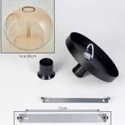 hofstein Apedo Plafonnier, Boule lumineuse Ambre, Clair, 1 lumière