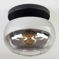 hofstein Apedo Plafonnier, Boule lumineuse Clair, Fumé, 1 lumière