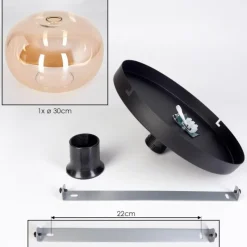 hofstein Apedo Plafonnier, Boule lumineuse Ambre, 1 lumière