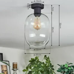 hofstein Apedo Plafonnier Clair, 1 lumière